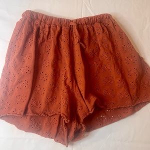Asos designs rust orange eyelet shorts size 4